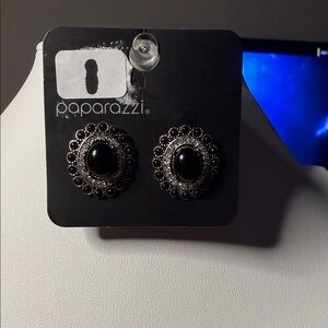 Paparazzi Black and Silver Statement Earrings